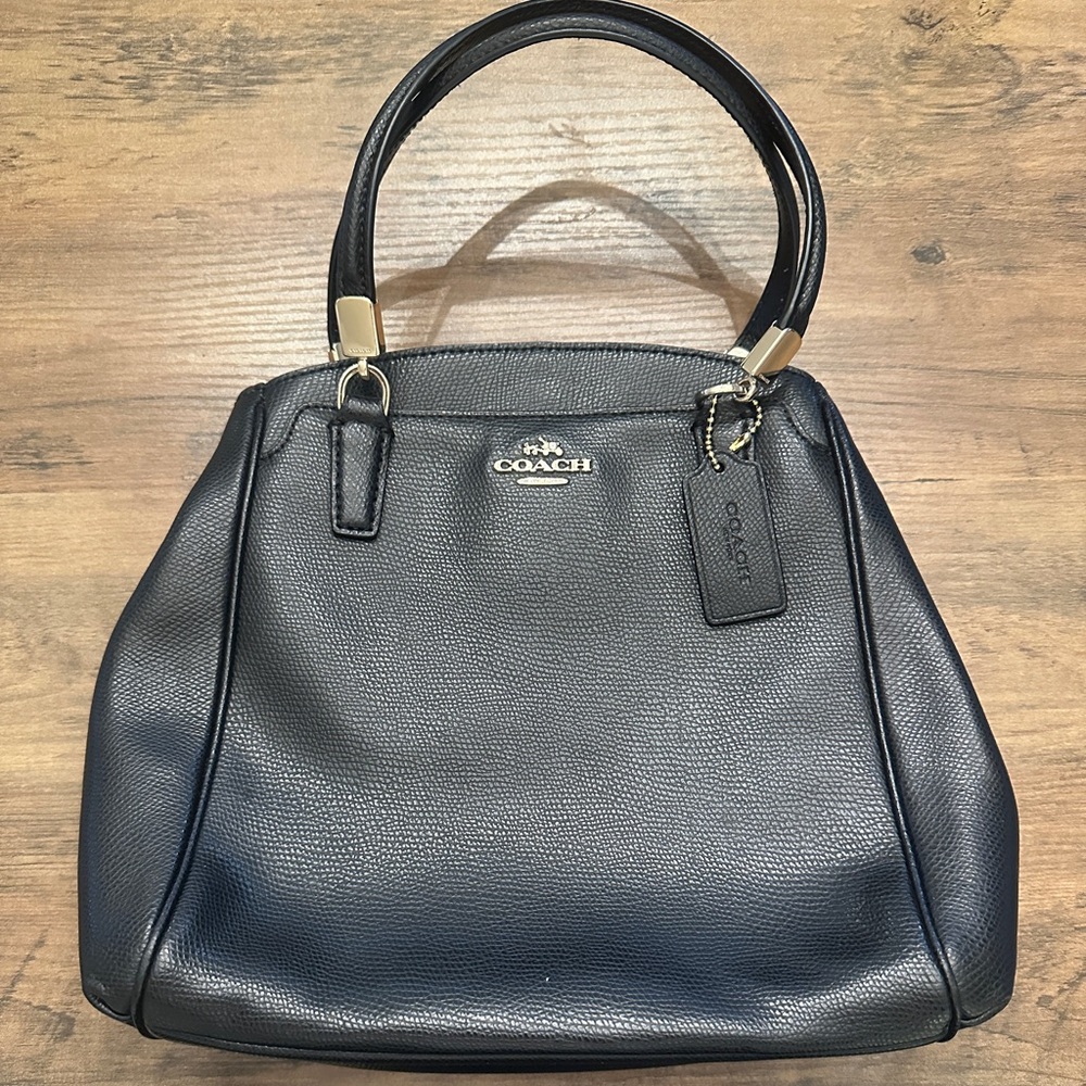Authentic Coach Black Pebbled Leather Minetta Satchel